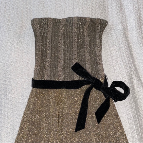 Free People | Strapless Gold Dress - Picture 3 of 5